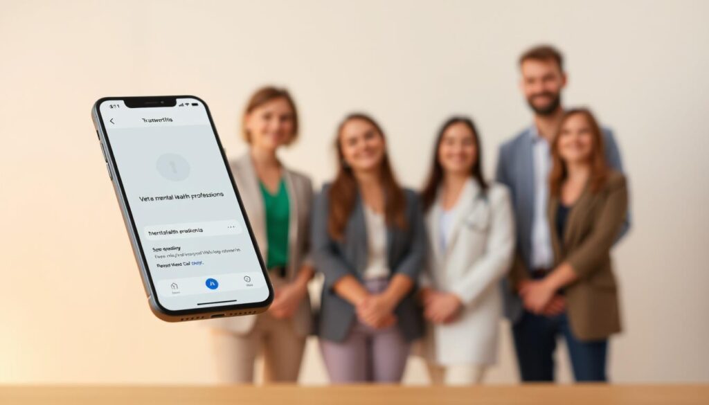 A sleek and modern mobile app interface floats in the foreground, its clean design and intuitive layout conveying a sense of trustworthiness and credibility. In the middle ground, a team of diverse mental health professionals, each with a distinct expertise, collaborate to vet the app's content and features. The background is a subtle gradient, suggesting the app's seamless integration with a larger ecosystem of reputable mental health resources. Warm, natural lighting illuminates the scene, creating a sense of reliability and professionalism. The overall composition emphasizes the app's credibility, earned through rigorous evaluation and collaboration with qualified experts, making it a trustworthy companion for users seeking mental health support.